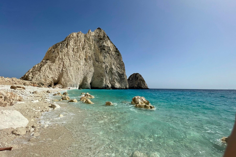 Location de bateau sans permis pour l'île de la Tortue et les grottes de KeriLaganas : 4 heures de location de bateau privé, parc marin et grottes de Keri