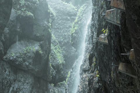 Alpine Escape: Partnach Gorge, Lake Eibsee and Zugspitze in French Alpine getaway: Partnach Gorge and Lake Eibsee in French