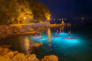 Opatija: Guided SUP Paddleboarding Adventure at Night