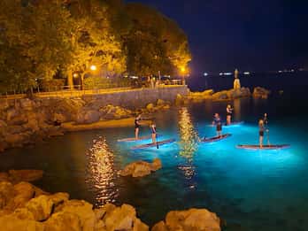 Opatija: Guided SUP Paddleboarding Adventure at Night