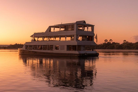 维多利亚瀑布：豪华游船和河岸三道菜晚餐