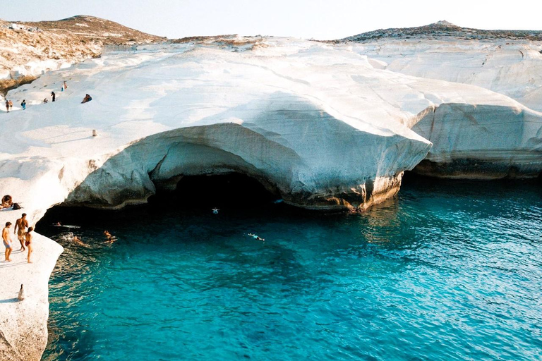 From Crete: Milos Island Day Trip with Guided Tour & Ferry Rethymno Area: Tour with Hotel Pickup