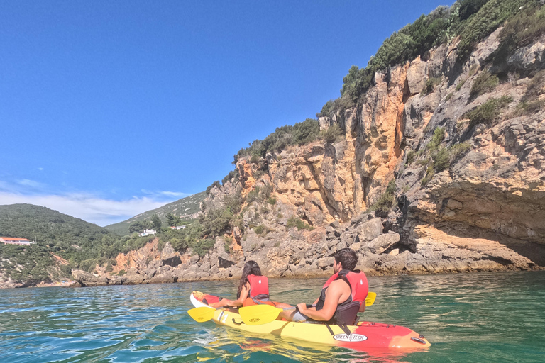 Arrábida: Kayak & Wild Beach Snorkeling with Pickup Option Tour with Meeting Point in São Lourenço