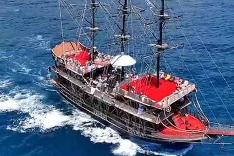 Alanya Sunset Boat Tour – Foam Party, Music & Swimming Break Sunset Boat Dinner+Party Boat (With Transfer)