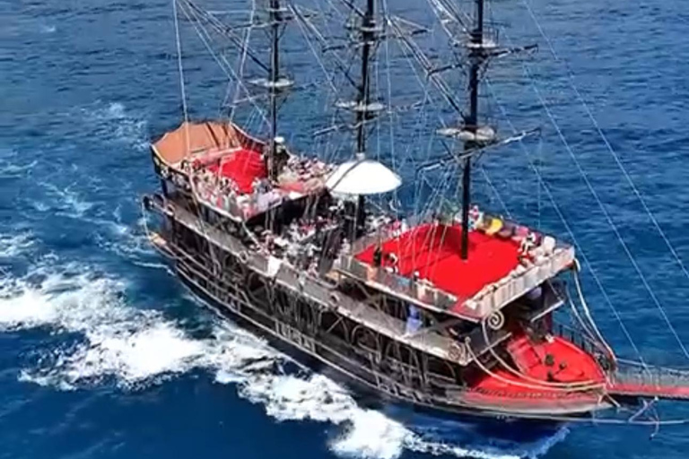 Alanya Sunset Boat Tour – Foam Party, Music & Swimming Break Sunset Boat Dinner+Party Boat (With Transfer)