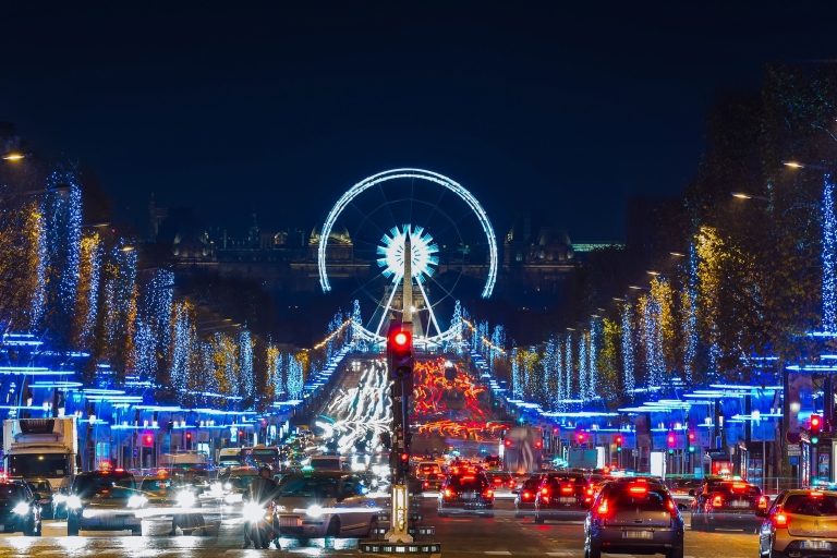 Paryż: Wieczorna wycieczka i pokaz w Moulin RougePokaz, 1 kieliszek szampana i Paryż nocą