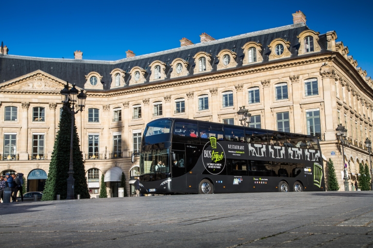 Paris: Bus-Toqué-Tour mit 3-Gänge-Abendessen und Champagner
