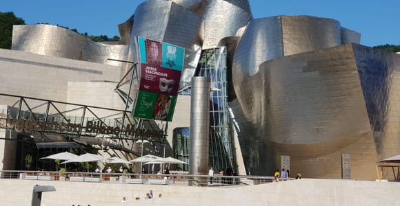Bilbao, Ribera market and Guggenheim from San Sebastian