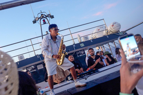 Ibiza: Formentera Boat with Open Bar, 3 meals & Sunset Party ADVANCE: Standard selection of food & open bar option