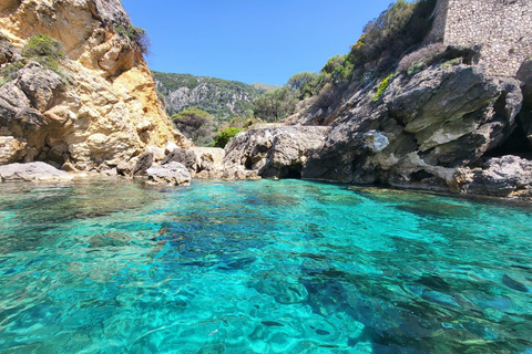 Paleokastritsa: Kasteli, Blue Caves, & Limni Beach Boat Trip
