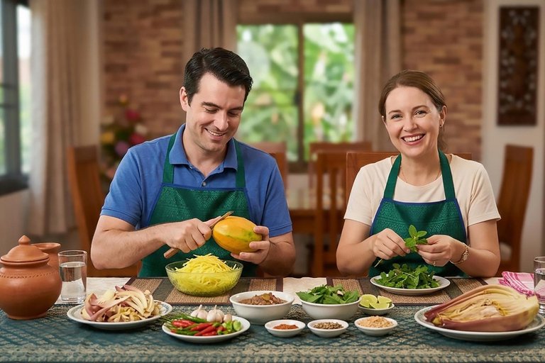 Vientiane: Market Tour and Cooking Class with Challenge Cooking Class only