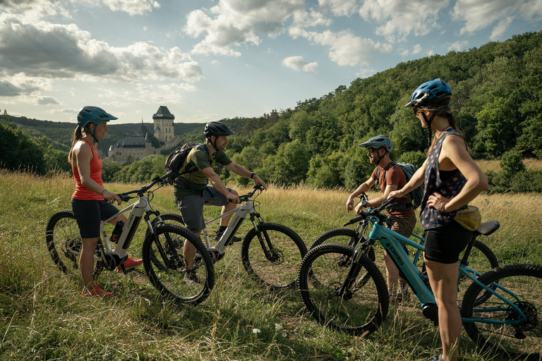 E-Bike Full-Day Trip From Prague:The Mighty Karlstejn Castle Self guided option with a pickup-up service, without lunch