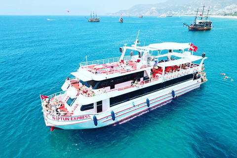 Alanya Coastal Cruise: Sun, Swim &amp; Scenic ViewsMeeting Point in Alanya Harbour At The Boat