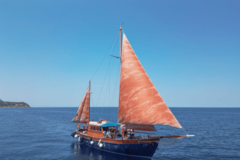 Skiathos: Wooden Sailboat Full- or Half-Day Trip with Meal Shared Sailing Full-Day Trip