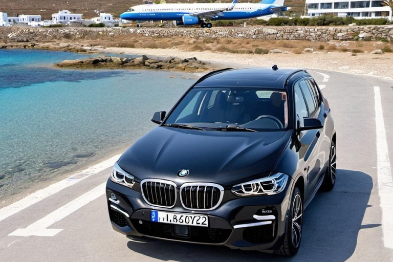 Mykonos: Serviço de busca no aeroporto/porto, traslado de ida e volta e traslados para a ilhaMykonos: Serviço de traslado premium SUV (1-4 passageiros)