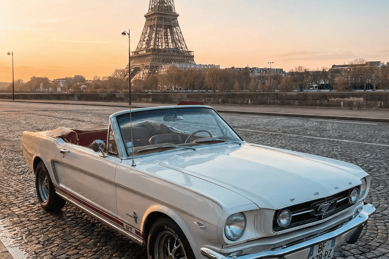 Paris: Vintage Mustang Tour & Local Guide with Hotel Pickup Paris Highlights | 1-Hour Mustang Express Tour
