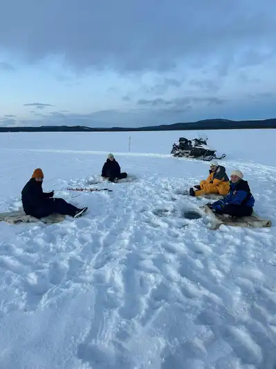 Kiruna: Ice Fishing on Lake Sautosjärvi with Pickup