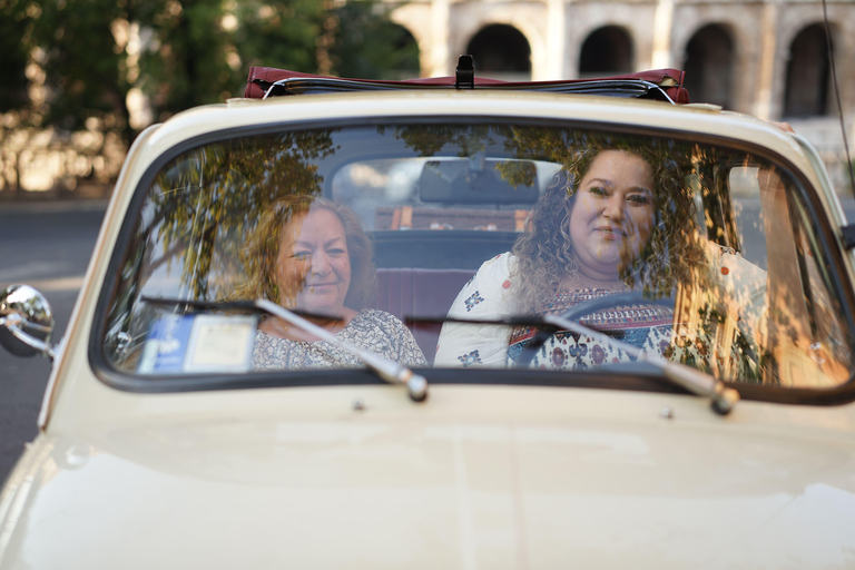Timeless Rome: A Journey in Fiat 500 or Convertible Fiat 500 Shared Vintage Convertible Fiat 500 experience