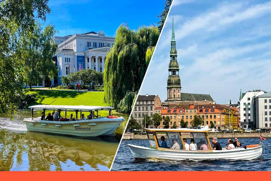 Riga: Kanal- und Fluss-Elektrobootstour mit Audioguide. Foto: GetYourGuide Riga: Kanal- und Fluss-Elektrobootstour mit Audioguide. Foto: GetYourGuide