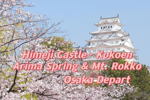 Osaka: Castello di Himeji, Arima Onsen e Monte Rokko Tour di 1 giorno in autobus