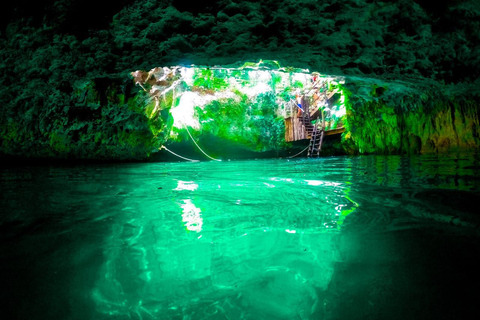 Cancún: viaje de un día a los cenotes con tirolesa y remoCancún: aventura en cenotes con tirolinas y tablas de remo