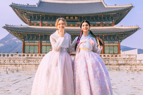 Seoul: Traditionelle koreanische Kleidung Hanbok-Verleih4 Stunden Basis-/Themen-Hanbok-Verleih-Paket