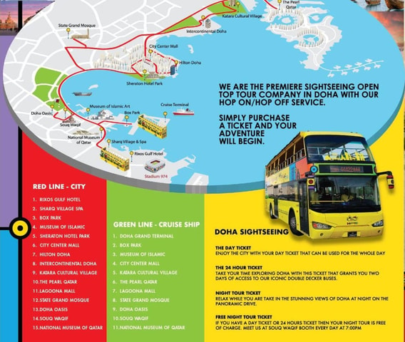 Doha: 24-Hour Hop-On Hop-Off Bus Ticket with Audio Guide