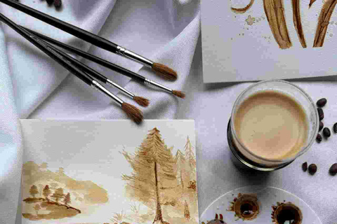 Leipzig: Coffee Painting Workshop with Framed Artwork