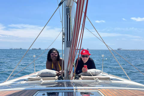 Barcelona: Sailing with Open Bar, Catalan Snack & Swim Stop