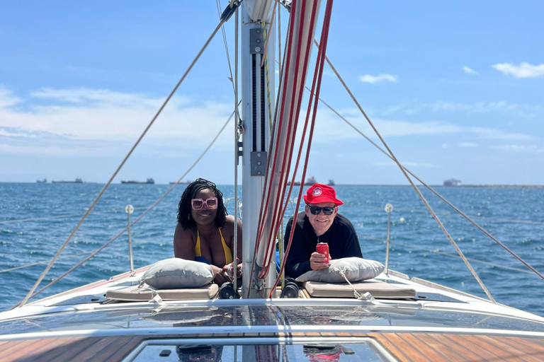 Barcelona: Sailing with Open Bar, Catalan Snack & Swim Stop