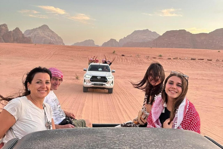 overnight: sleep under the stars in the cave in Wadi Rum Protected Area Caml tour