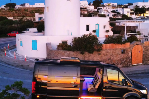 Tour privato di 4 ore dell&#039;isola di Mykonos in minibus di lusso