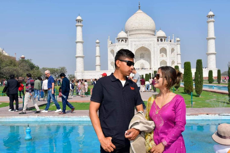 De Délhi: Tour guiado pelo nascer do sol do Taj Mahal e pelo Forte de AgraTour particular com carro e motorista, somente com guia