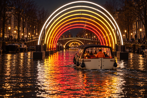 Amsterdam: German-Language Amsterdam Light Festival Cruise Amsterdam Light Festival German Canal Cruise NO DRINKS