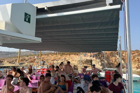Malta: Comino Catamaran Cruise with Blue & Crystal Lagoon Morning or afternoon Half day cruise with 2 swimming stops