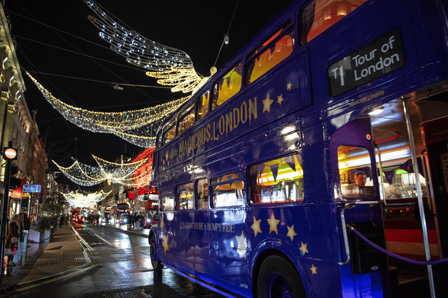 London: Harry Potter Lumos Weihnachtslichter Bustour. Foto: GetYourGuide