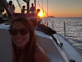 Kassandra: Sunset Sailing Boat Tour of Secluded Coves