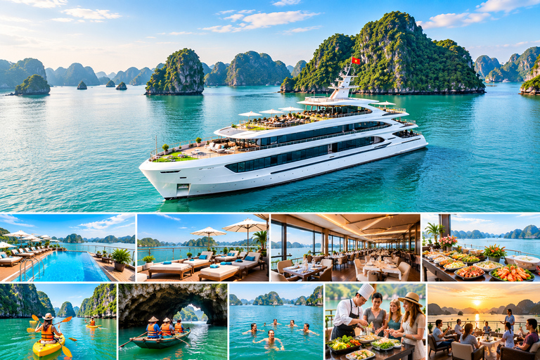 Hanoi: Premium Lan Ha Bay Day Cruise with Sunset Party Share Transfer + Cruise 1 day from Hanoi