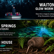 Auckland to Waitomo Glowworms, Blue Springs & Kiwi House Auckland to Waitomo Glowworms, Blue Springs & Kiwi House