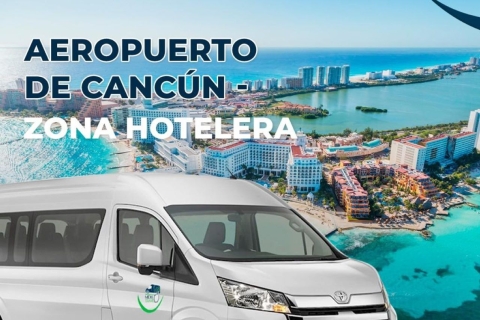 Traslado de ida o ida y vuelta al aeropuerto de Cancún 1-Way from Cancun Hotel Zone to Cancun Airport
