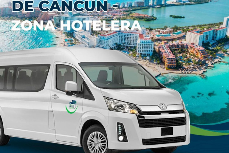 Traslado de ida o ida y vuelta al aeropuerto de Cancún1-Weg vom Flughafen Cancun nach Cancun Hotel Zone