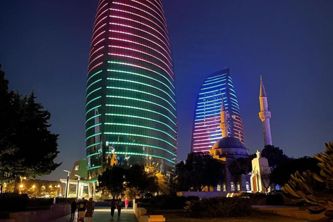 Luci della vita notturna di Baku