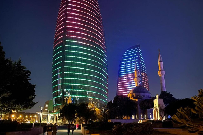 Luci della vita notturna di Baku