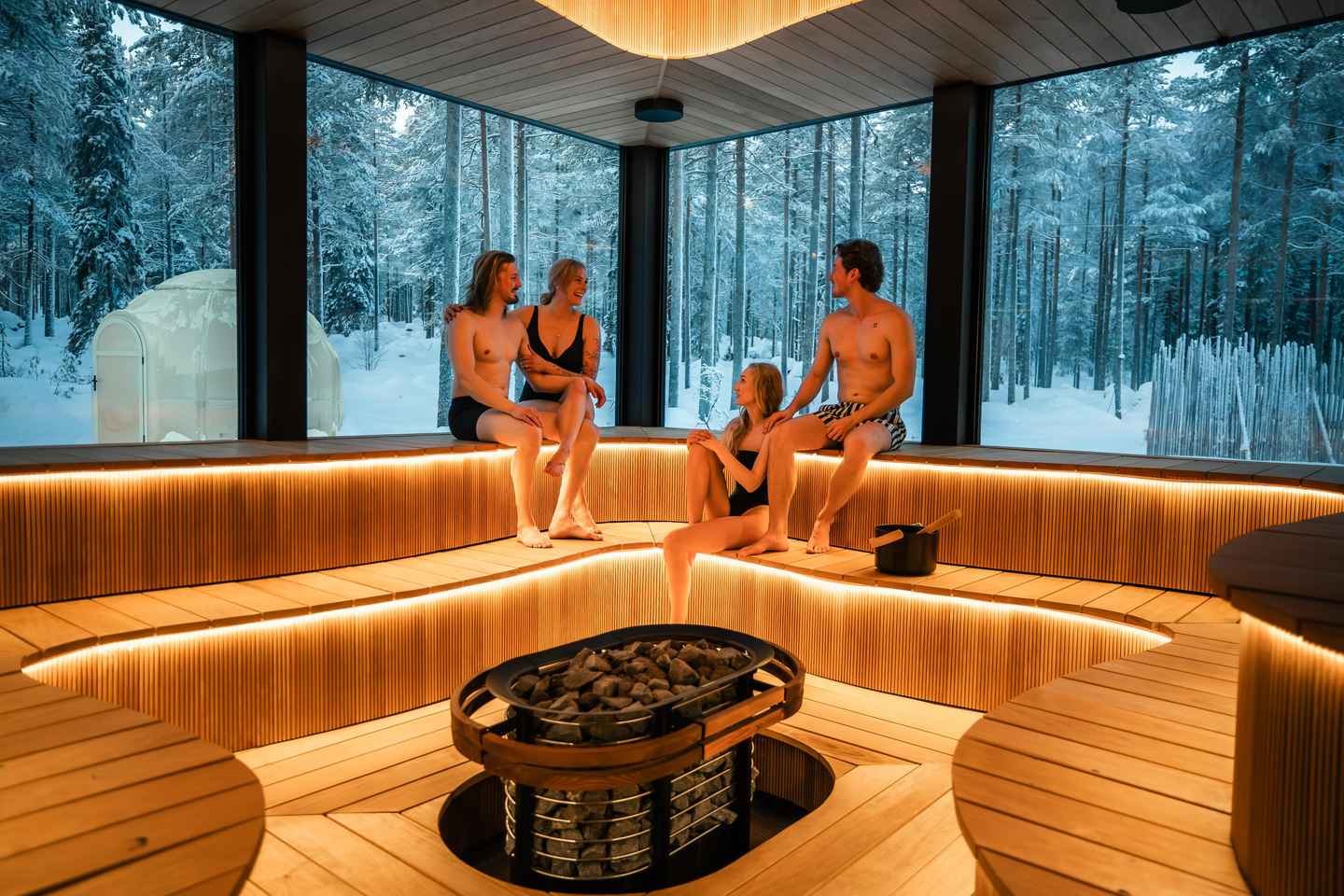 Rovaniemi: Daylight Forest spa,outdoor hot tubs and lunch