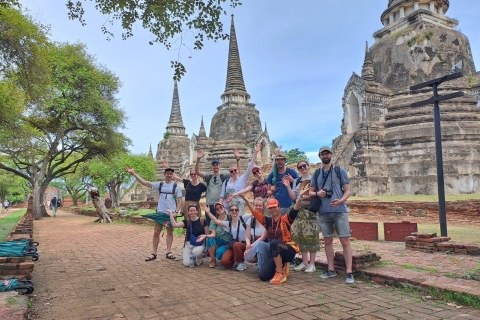 Fietstocht door de stad Ayutthaya en het historische park