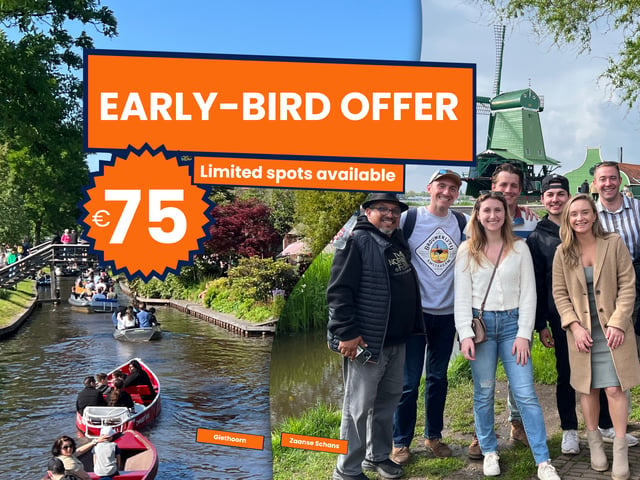 Desde Ámsterdam: excursión de 1 día a Zaanse Schans y Giethoorn + paseo por el canal