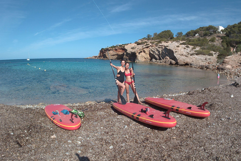 Paddelsurf i solnedgången, grottor, snorkling och cava