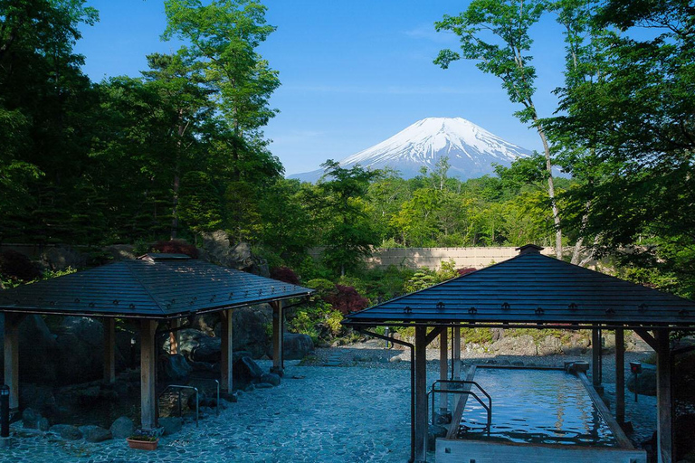 Depuis Tokyo : Excursion d'une journée au Mont Fuji avec les sources d'eau chaude de YamanakakoCircuit avec prise en charge à la gare JR Bus de Tokyo