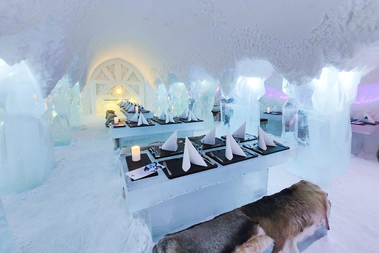 Rovaniemi: Snow Hotel Tour and Ice Restaurant Dinner Meeting Point at Snowman World, in Santa Claus Village