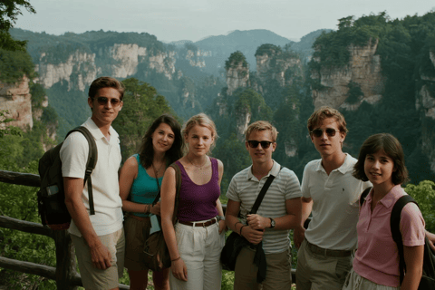 张家界大峡谷和新马头夜市城市观光